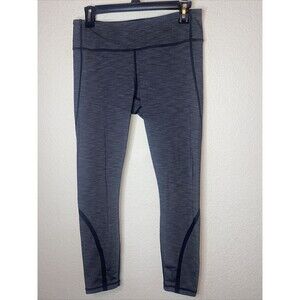 Lululemon High Rise Leggings Capri Logo Gray Pocket run gym Z40416 sz 8